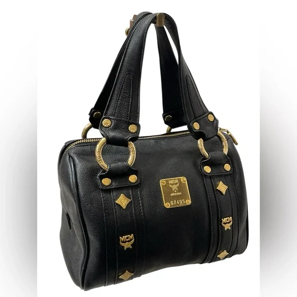 MCM Black Leather Boston Bag - Picture 4 of 15